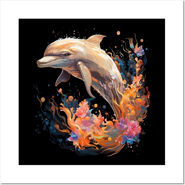 Dolphin Rainbow Wall Art by JH Mart